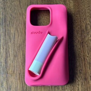 Pink Rhode iPhone 15 pro Case with Holder